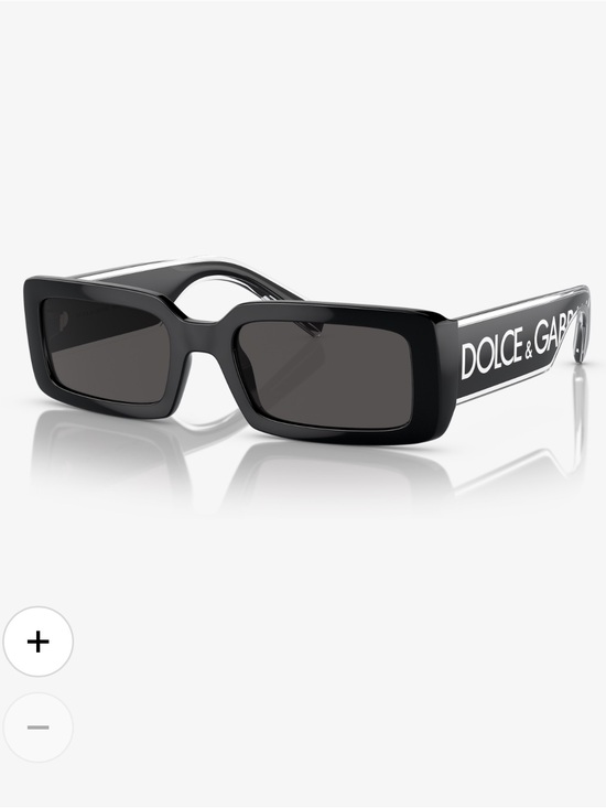 Dolce & Gabbana Accessories - Dolce & Gabbana Black Rectangular Logo Temple Sunglasses